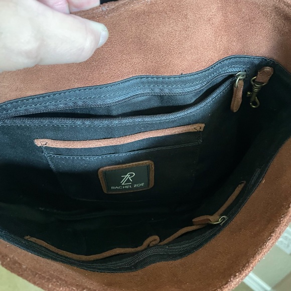 Rachel Zoe Brown Suede Shoulder Bag Fringe Boho Style 15 X 12 NWOT - Picture 6 of 12